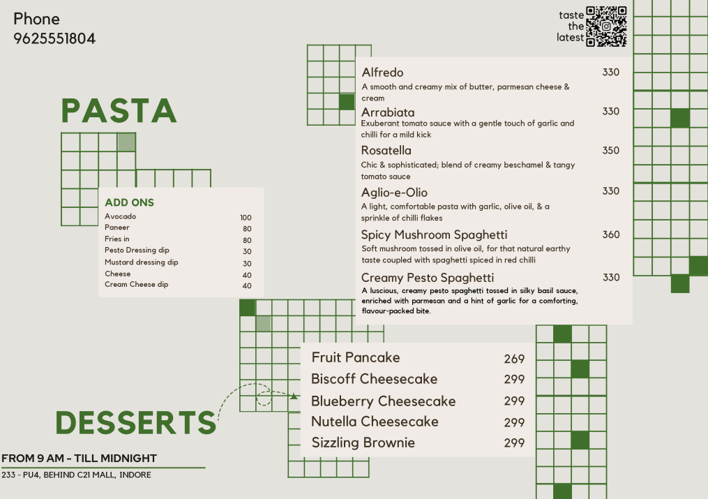 pasta and dessert